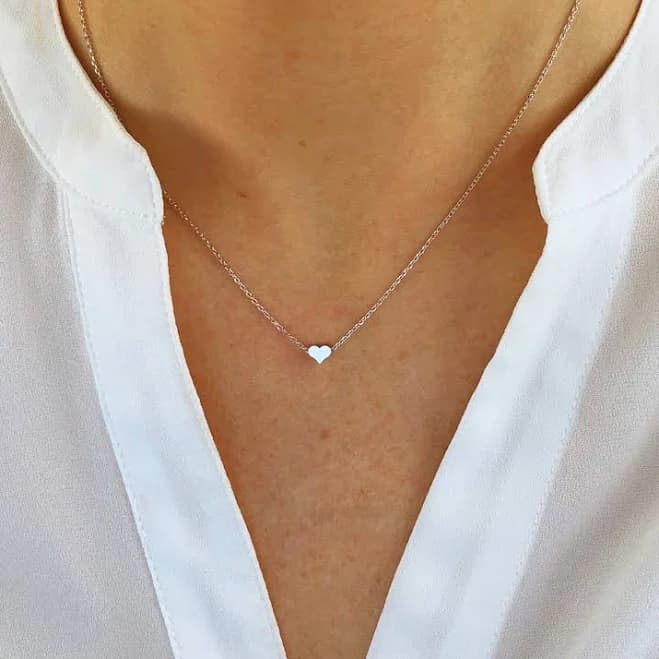 Dainty Silver Heart Necklace