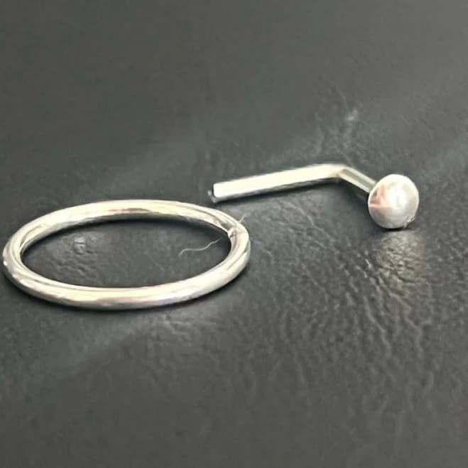Sterling Silver Stud Nose Ring Set (20g)