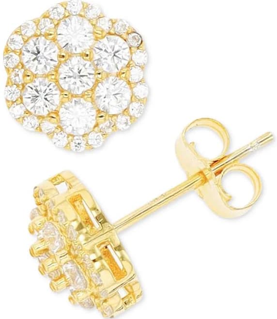 Macy's Women's 14k Gold-Plated Sterling Silver Cubic Zirconia
