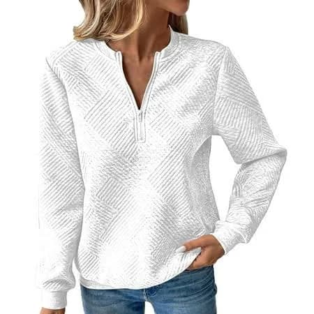 Breezora Women's Ribbed Knit Streetwear Sweatshirt