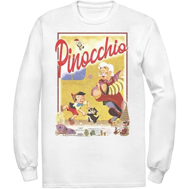 Disney Men's Pinocchio Vintage Storybook Poster Tee