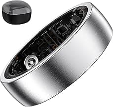 Smart Ring for Women - Health and Fitness Tracker with Heart Rate, SpO2, Sleep Monitoring, Calories, IP68 Waterproof Pedometer for Exercise (Silver 10)