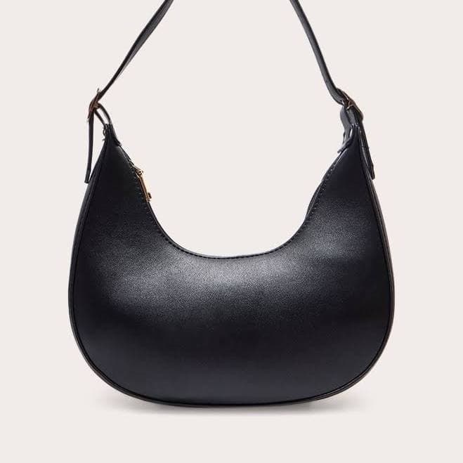 Curved PU Shoulder Bag