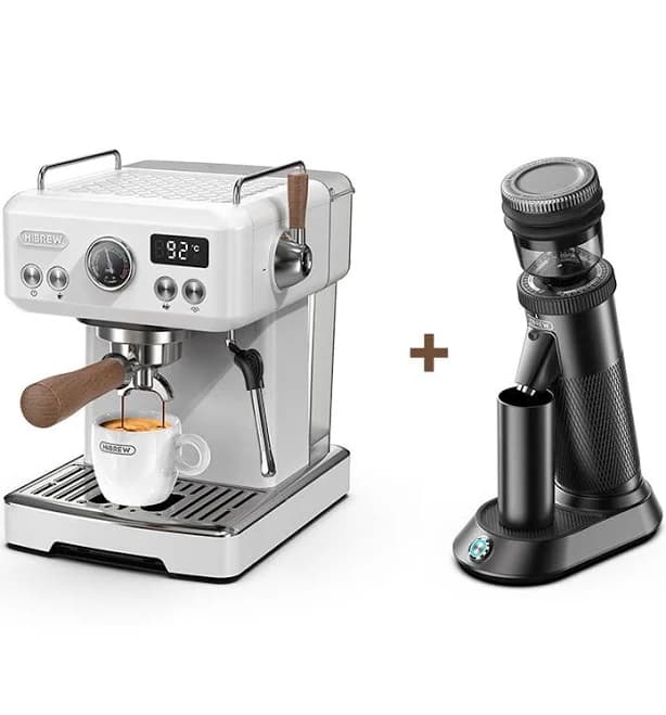 H10Plus - Programmable Espresso Machine - 58mm Portafilter in Stainless Steel - Temperature & Cup Volume Adjustable at will - With Intelligent Display Screen & Pressure Gauge.