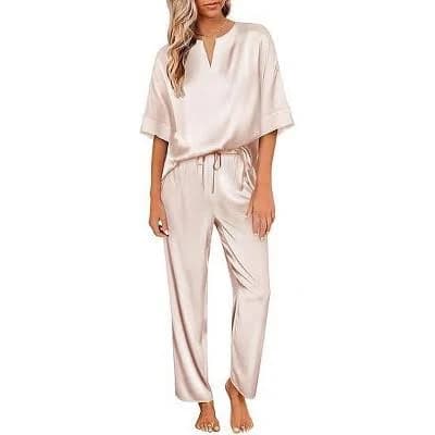 Ekouaer Women's Satin Pajama Set