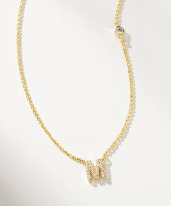 Uncommon James 14k Gold-Plated Pave Initial Necklace