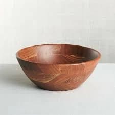 Crate & Barrel Carson 12" Acacia Wood Salad Serving Bowl