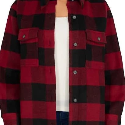 Natural Reflections Buffalo Plaid Long-Sleeve Shirt Jacket