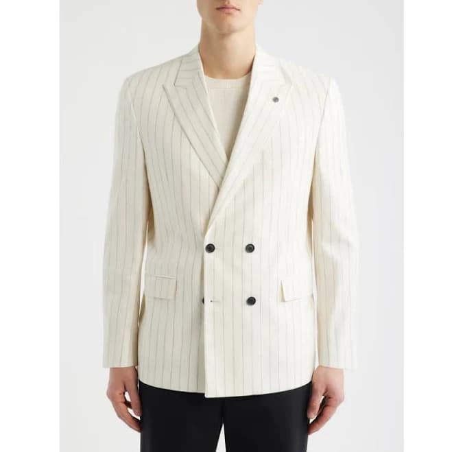 Allsaints Men's Ridley Slim Fit Double Breasted Pinstripe Sport Coat