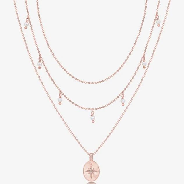 PAVOI Women's Layered North Star Gold Necklace