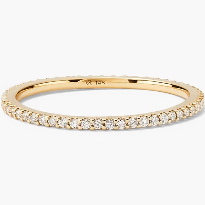 Mejuri 14K Gold Slim Diamond Eternity Band