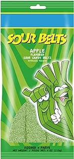 Snacktery Green Apple Sour Belts - St Patricks Day Candy Belts - Vibrant & Tangy Sour Strips - Vegan & Kosher Green Candy for St. Patricks Day Candy Party Favors - 4 Ounce Pack