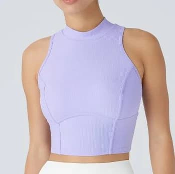 Halara Ribbed Cropped Halter Top Tank Top
