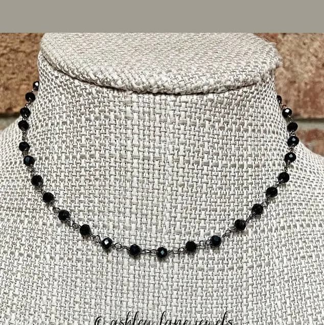 90s Gothic Beaded Choker Necklace