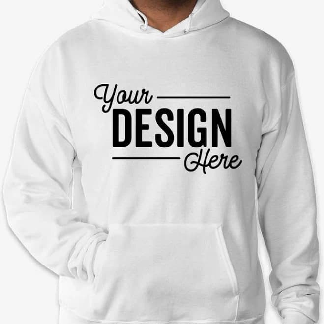 Custom Hanes EcoSmart 50/50 Pullover Hoodie - White - Size S - Sample