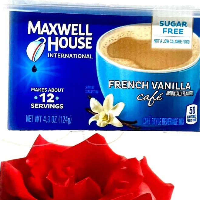 Maxwell House International French Vanilla Cafe Sugar Free 4.3 oz (Pack of 16) | Less Than 50 Calories | Made in USA | Pantry