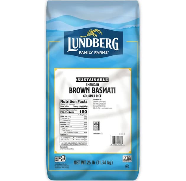 lundberg Farms Eco-FR Basmati Rice 25 lb