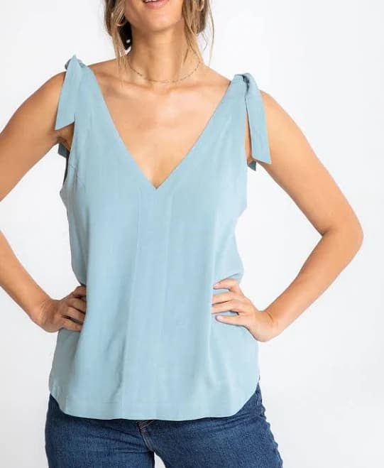 Delphine Tie Shoulder Tank Top