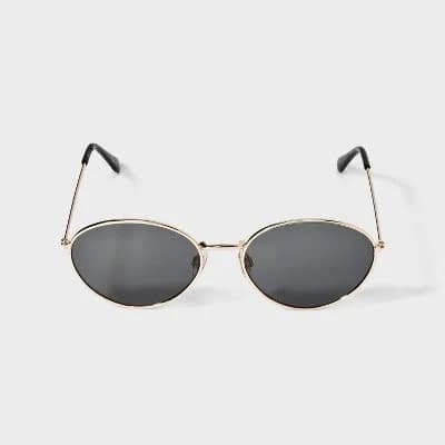Universal Thread Women's Shiny Metal Oval Sunglasses