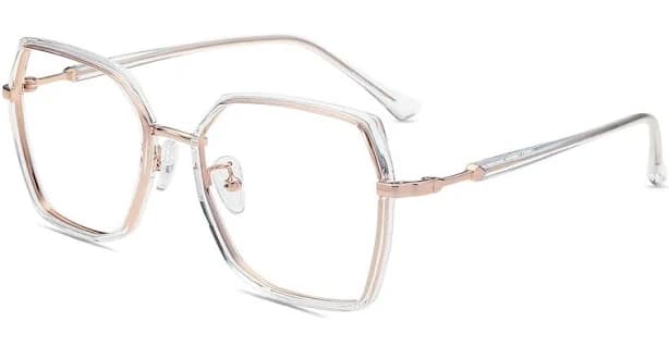 Firmoo Clear Polygon Prescription Glasses Frame S0199