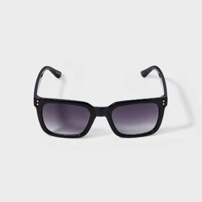 Universal Thread Women's Shiny Plastic Rectangle Sunglasses with Gradient Lenses