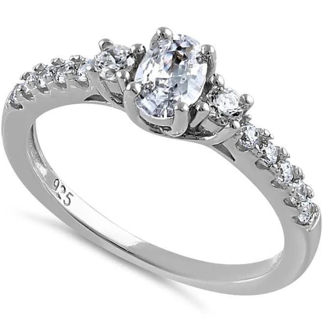 Sterling Silver Enchanted Oval CZ Ring