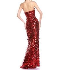 Strapless Big Sequins Maxi Dress Red - Luxe Sequin Dresses and Luxe Party Dresses