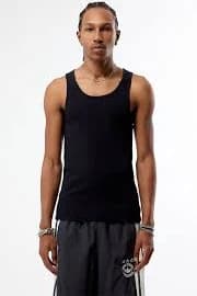 Pacsun Black Script Ribbed Tank Top