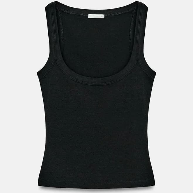 Zara Woman's Sleeveless Cotton T-Shirt