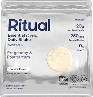 Prenatal Vegan Protein Powder - 20g Pea Protein and Choline to Support Pregnancy, Postpartum, Lactation and Lean Muscle* - Tested for Heavy Metals - Sugar Free** - Non-GMO - Vanilla - 1 Lbs