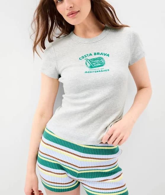 Old Navy Women's Snug Crop T-Shirt - Blue - Plus Size 2X