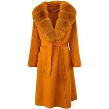 Amazon.com: OFTBUY 2024 Winter Real Fox Fur Collar Water Ripple Double-Sided Woolen Coat Women Long Coat 100% Wool Removable Fur Collar (Small,avocado green) : Clothing, Shoes & Jewelry
