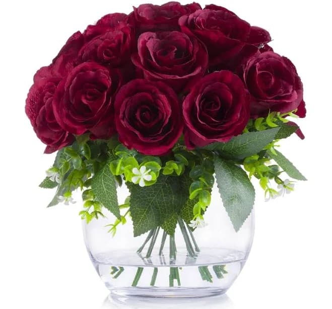 Enova Home Artificial Roses Flower Arrangement