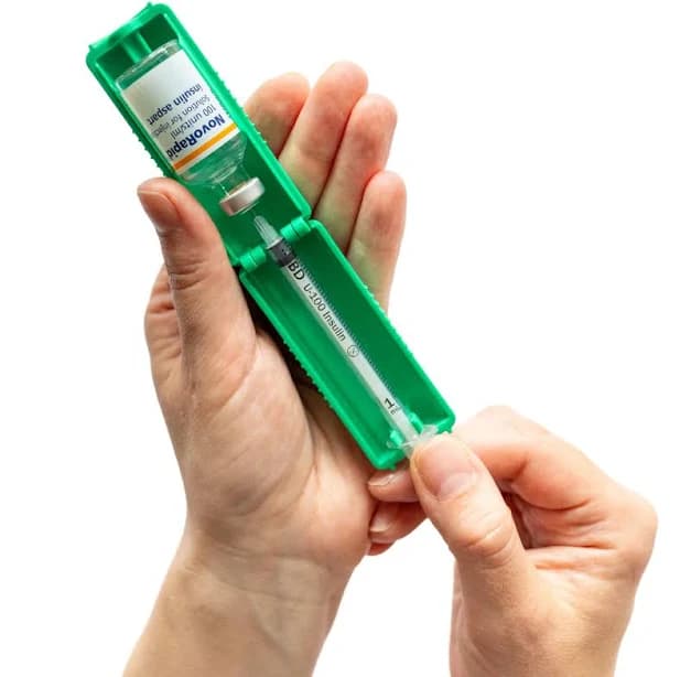1ml U-100 disposable syringe T1me Vial Syringe Insulin Filling Support (BD Micro-Fine and other insulin syringe), Insulin transfer device for diabetes