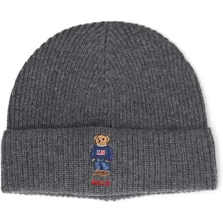 Ralph Lauren Men's Solid Flag Bear Beanie