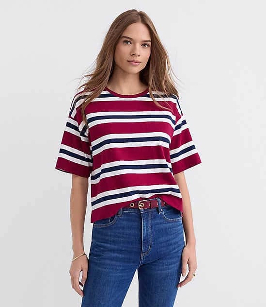 Loft Women's Striped Jersey Modern T-Shirt
