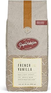 PapaNicholas Coffee Whole Bean Coffee, French Vanilla, 10 Ounce