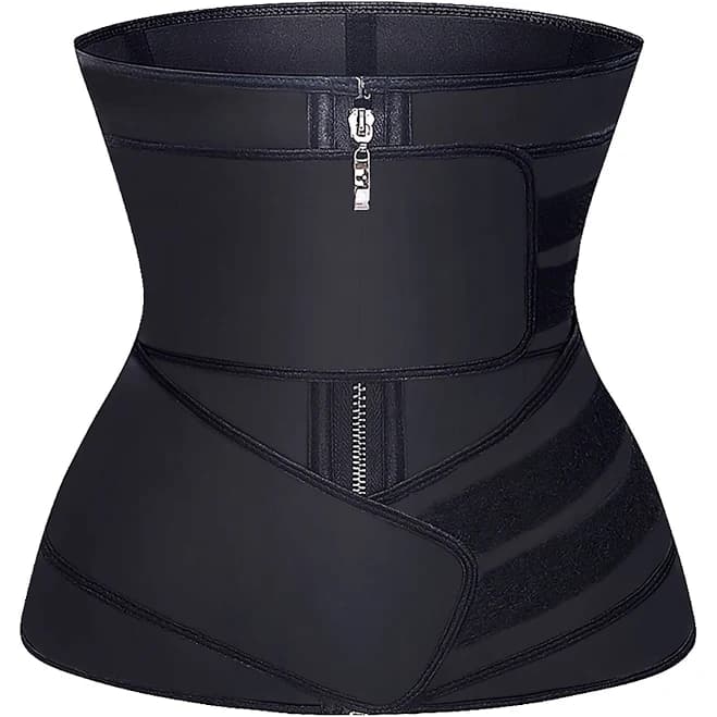 Yianna Women's Latex Jsculpt Waist Trainer with Zipper & Two Straps