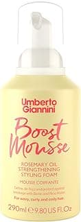 Strong Curls Rosemary Oil Boost Mousse Styling Foam for Curly, Coily, Wavy Hair - Includes Biotin - Sulphate Free + Vegan