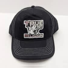 True Religion Ombre Buddha Hat Jet Black TR4237 Adjustable Baseball Cap NWT
