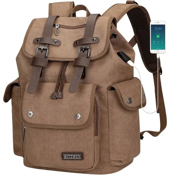 Witzman Men's Drawstring Canvas Backpack