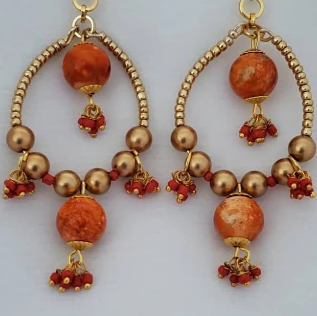 Handmade Beaded Dangle Earrings