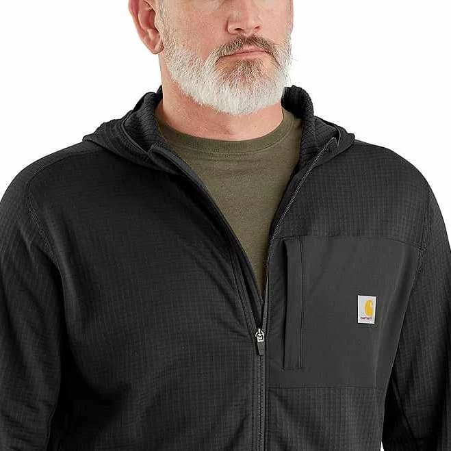 Carhartt Men's Relaxed Fit Full-Zip Long-Sleeve Hooded T-Shirt