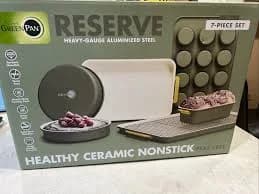 GreenPan Reserve Ceramic Nonstick Bakeware, Set of 7 ( NEW )