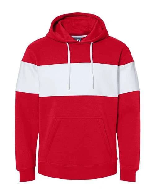 J America Men's Varsity Fleece Colorblocked Hooded Sweatshirt