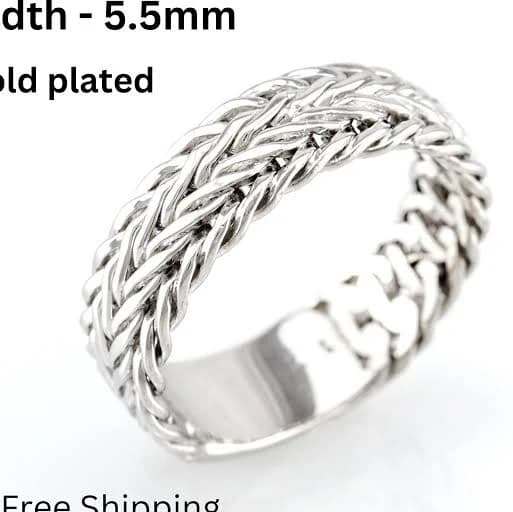 Sterling Silver Braided Men's Wedding Band