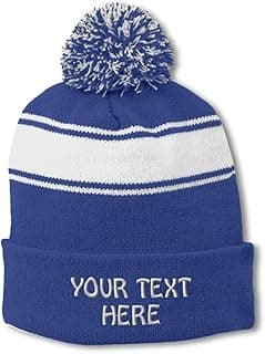 Beanie Hat for Men & Women Custom Personalized Text Embroidered Sport Beanie Women & Men