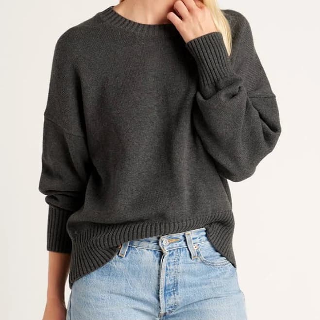 Quince Women's Organic Cotton Boyfriend Crew Sweater