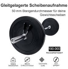 wuuhoo® Maxi Barbell Bar, 180 cm, Up to 120 kg, Olympic Disc 50 mm, Chrome Steel with 11.8 kg Own Weight, 28 mm Knurled Handle, Fitness Equipment for Home : Amazon.com.be: Sports & Outdoors