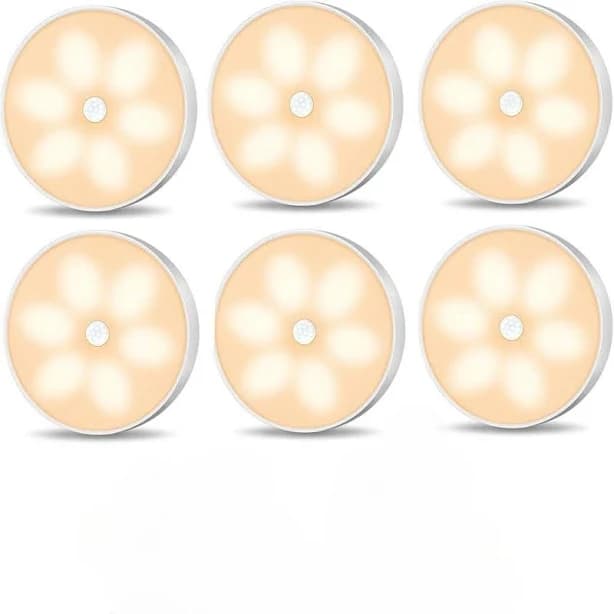 EKIEUDL 6 Light Dimmable Color Changing Warm White Integrated LED Under Cabinet Puck Light